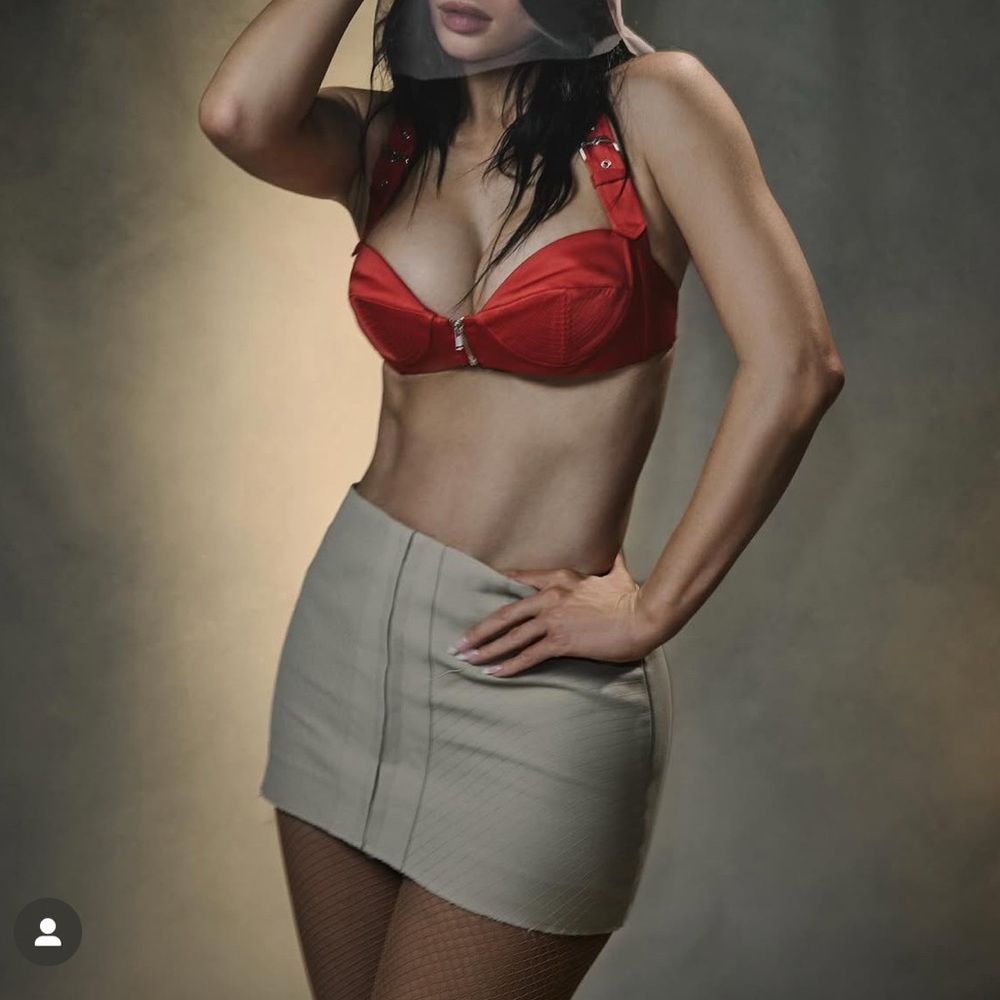 Khy red bra and matching skirt set Kylie